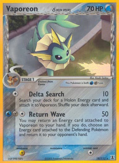 Vaporeon δ card photo