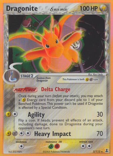 Dragonite δ card photo