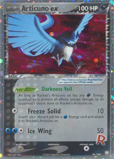 Rocket's Articuno ex card photo