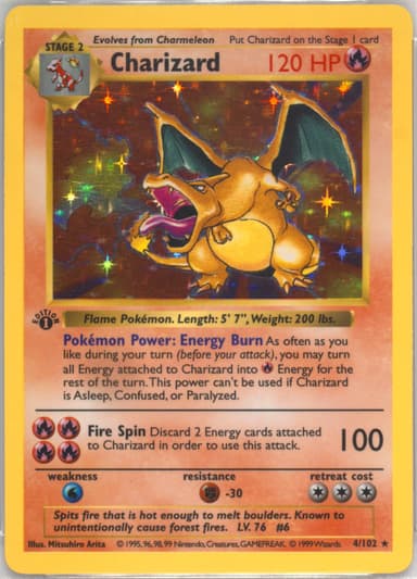Charizard card photo