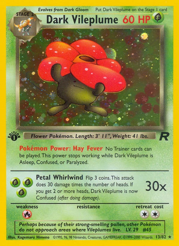 Dark Vileplume #13 Holo, Team Rocket card photo