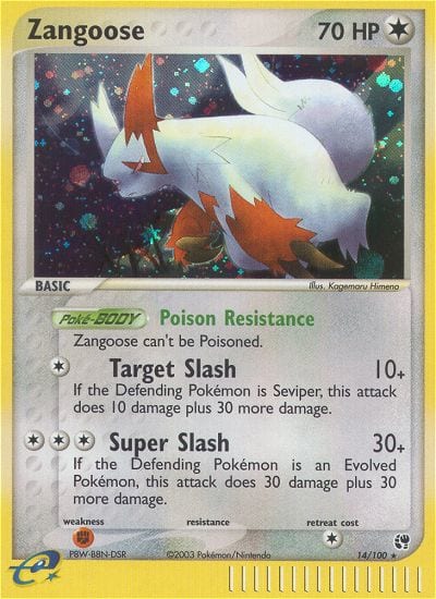 Zangoose #14 Reverse Holo, Sandstorm card photo