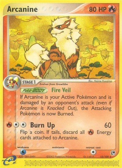 Arcanine #15 Reverse Holo, Sandstorm card photo