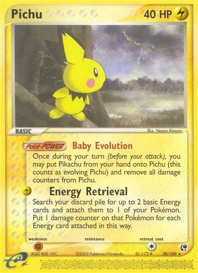 Pichu #20 Reverse Holo, Sandstorm card photo