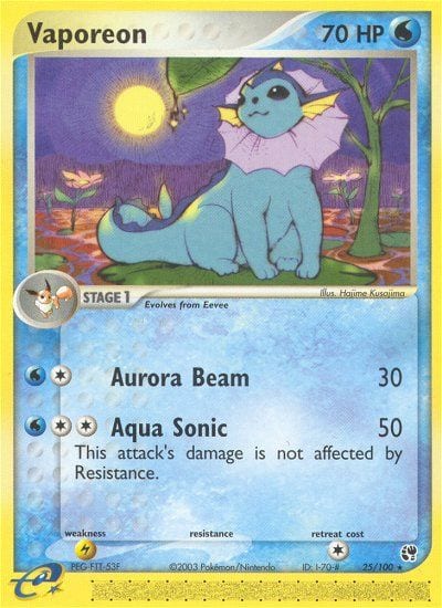 Vaporeon #25 Reverse Holo, Sandstorm card photo
