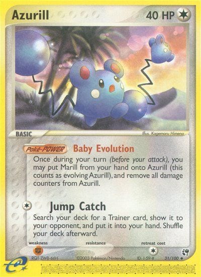 Azurill #31 Reverse Holo, Sandstorm card photo