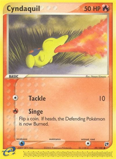 Cyndaquil #59 Reverse Holo, Sandstorm card photo