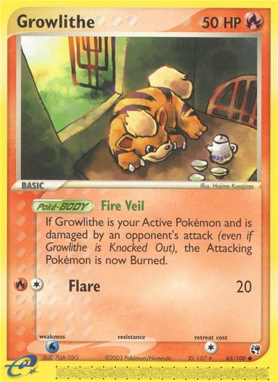 Growlithe #65 Reverse Holo, Sandstorm card photo