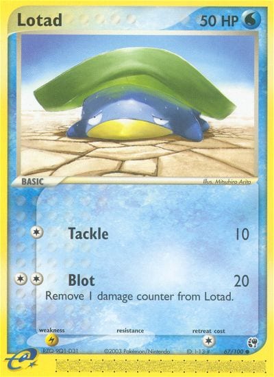 Lotad #67 Reverse Holo, Sandstorm card photo