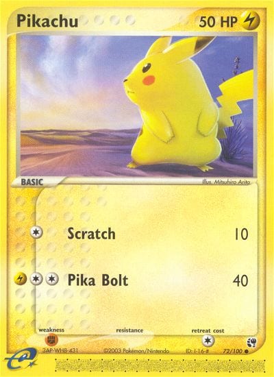 Pikachu #72 Reverse Holo, Sandstorm card photo