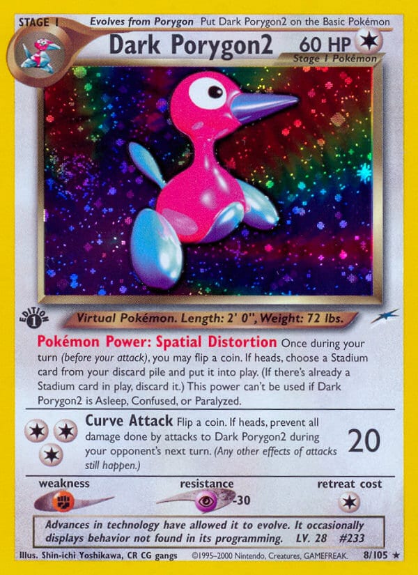 Dark Porygon2 #8 1st Edition, Neo Destiny card photo