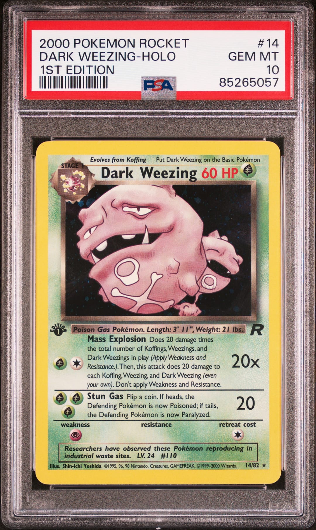 Dark Weezing #14 1st Edition, Team Rocket card photo