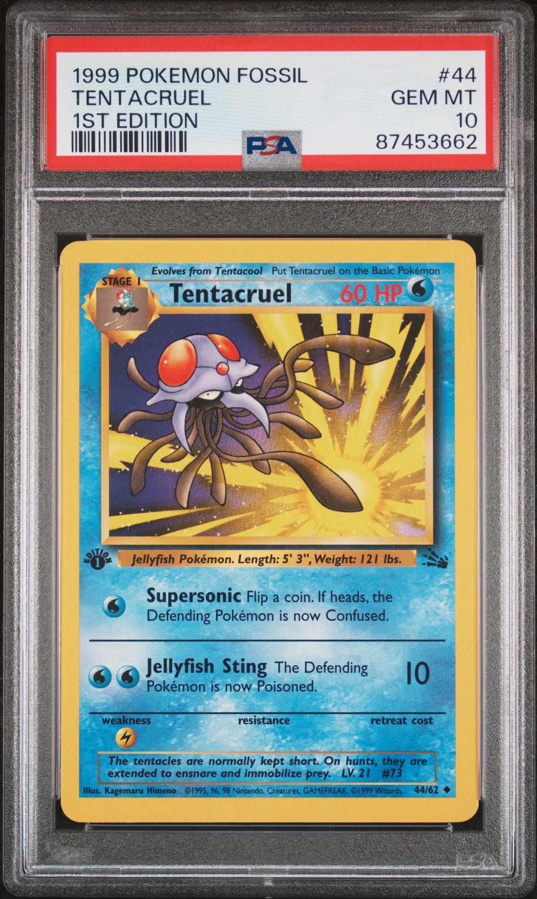 Tentacruel #44 1st Edition, Fossil card photo