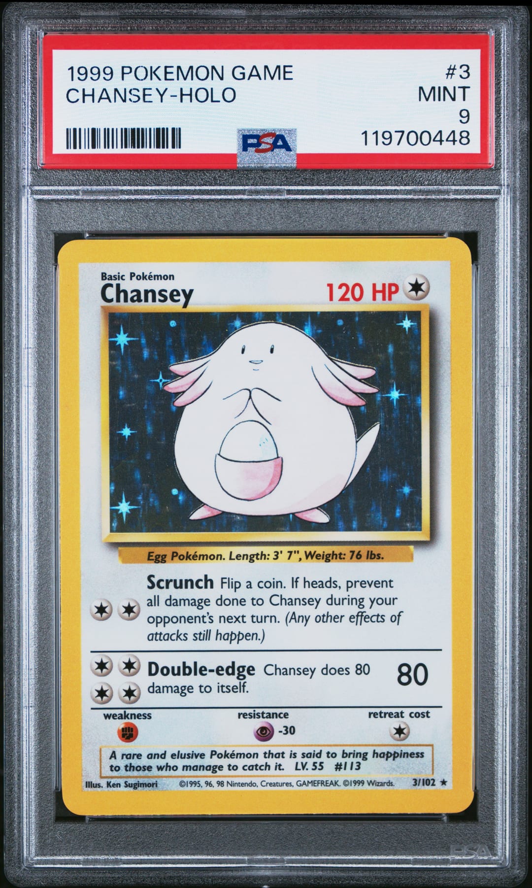 Chansey #3 Unlimited, Base Set card photo