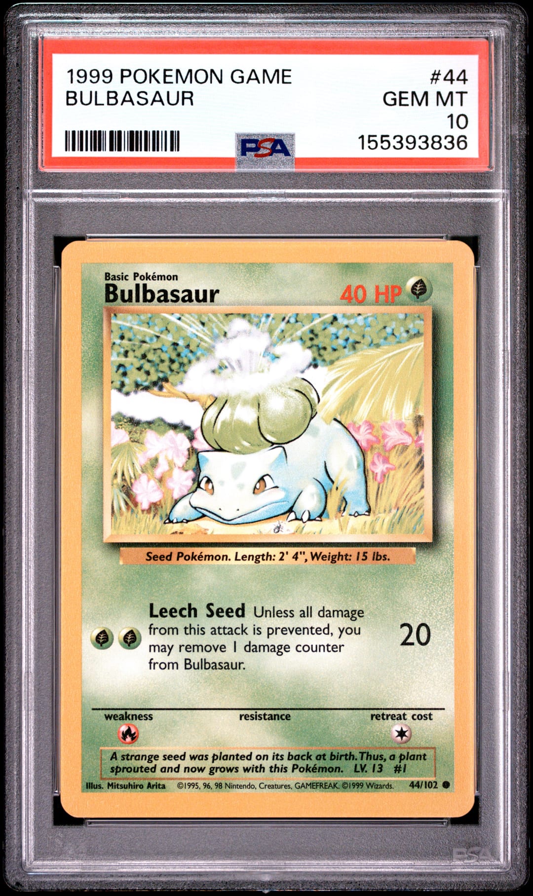Bulbasaur #44 Unlimited, Base Set card photo