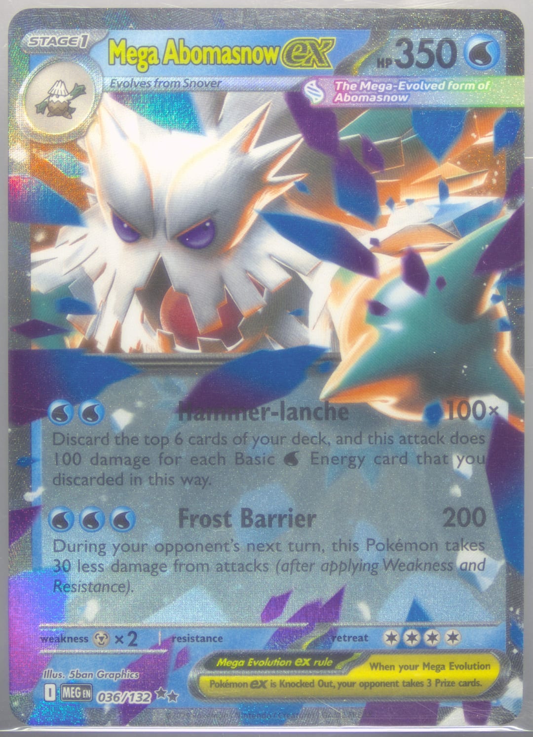 Mega Abomasnow ex #36 Holo, Mega Evolution card photo