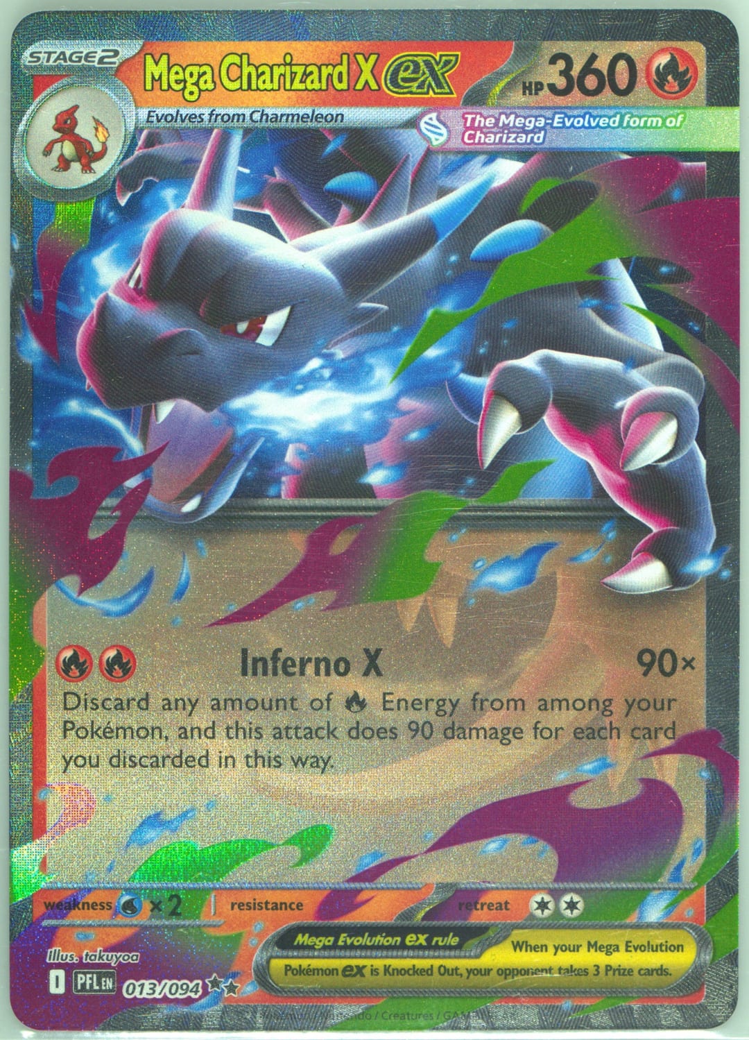 Mega Charizard X ex #13 Holo, Phantasmal Flames card photo