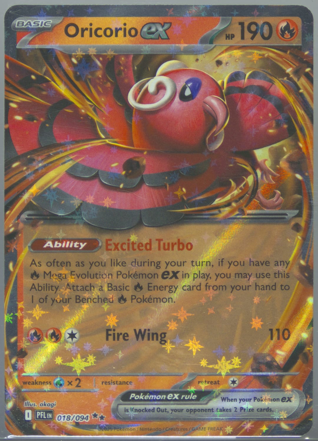 Oricorio ex #18 Holo, Phantasmal Flames card photo