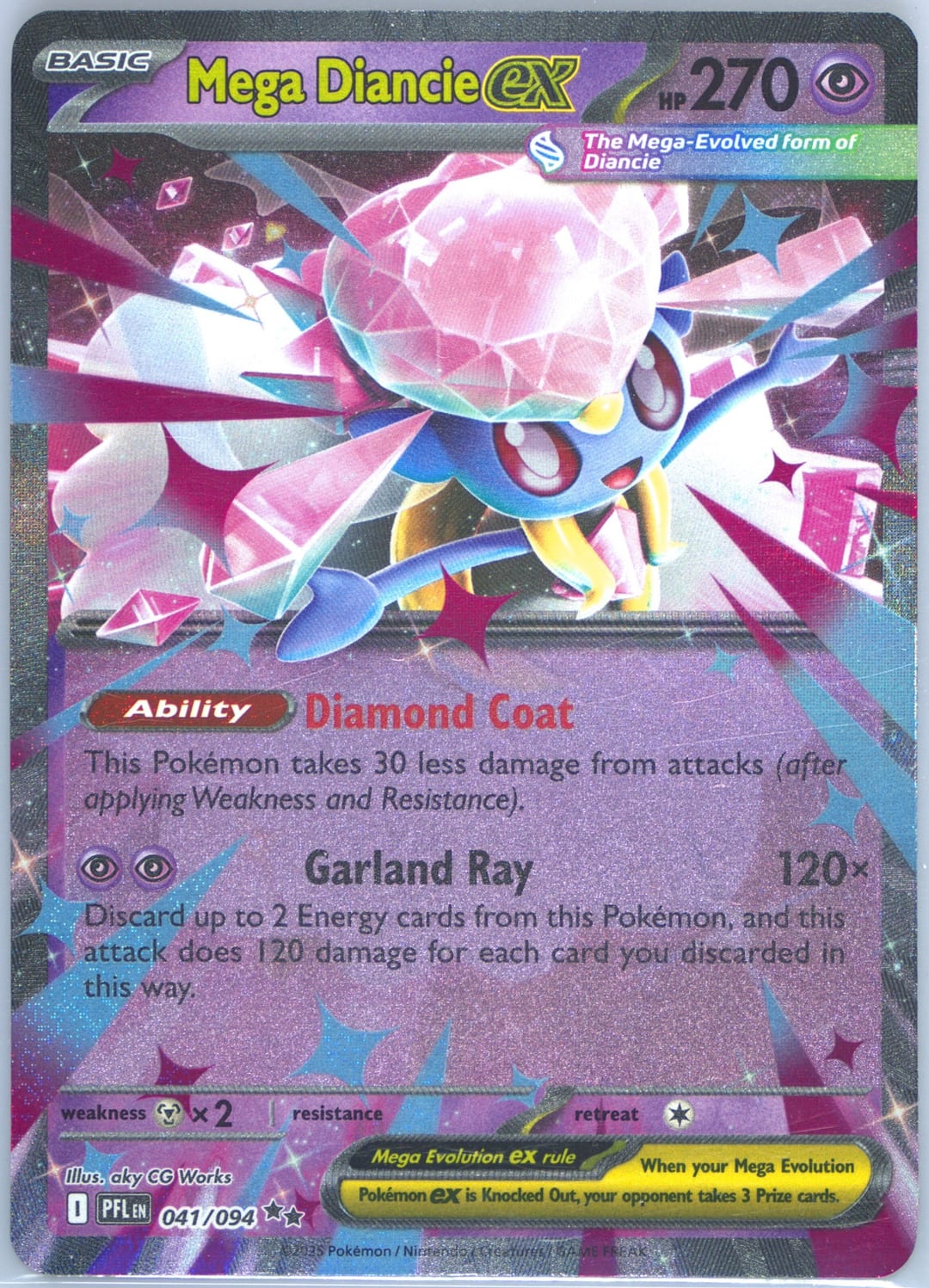 Mega Diancie ex #41 Holo, Phantasmal Flames card photo