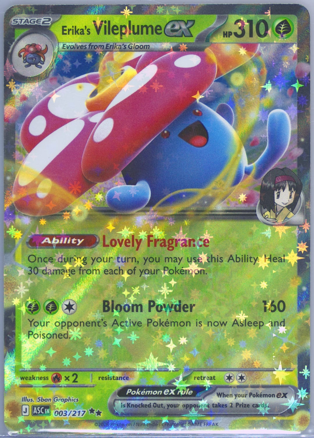 Erika's Vileplume ex #3 Holo, Ascended Heroes card photo