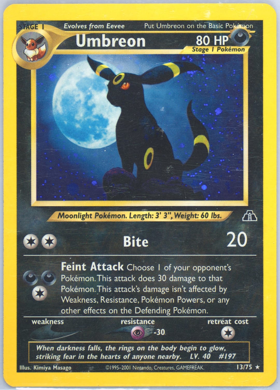 Umbreon #13 Holo, Neo Discovery card photo