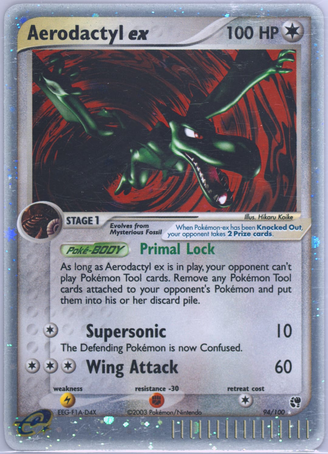 Aerodactyl ex #94 Holo, Sandstorm card photo