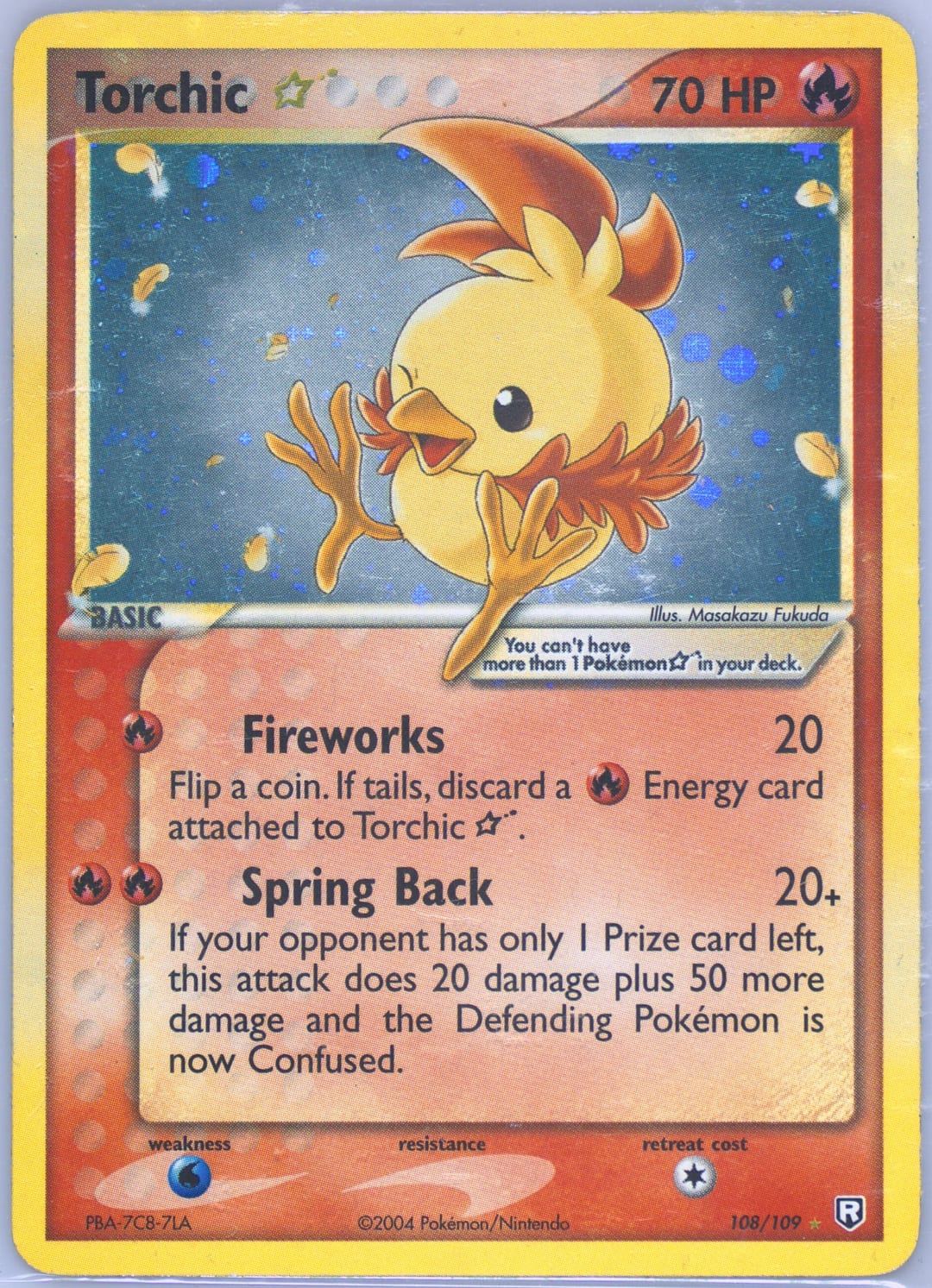Torchic Star #108 Gold Star, Team Rocket Returns card photo