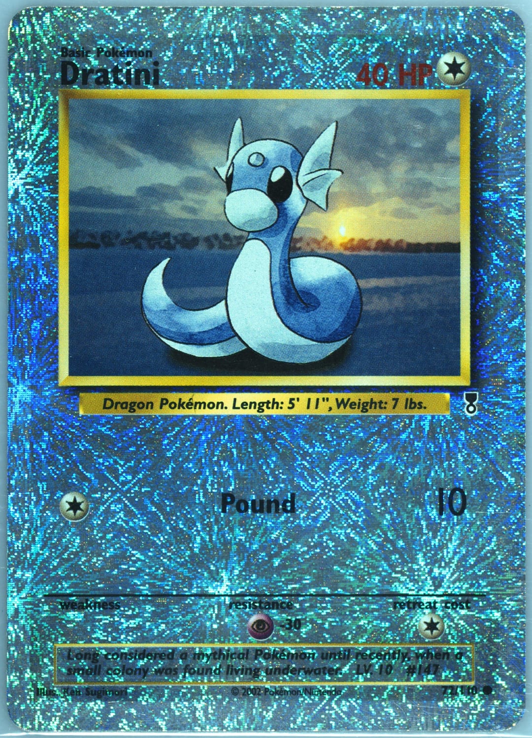 Dratini #72 Reverse Holo, Legendary Collection card photo