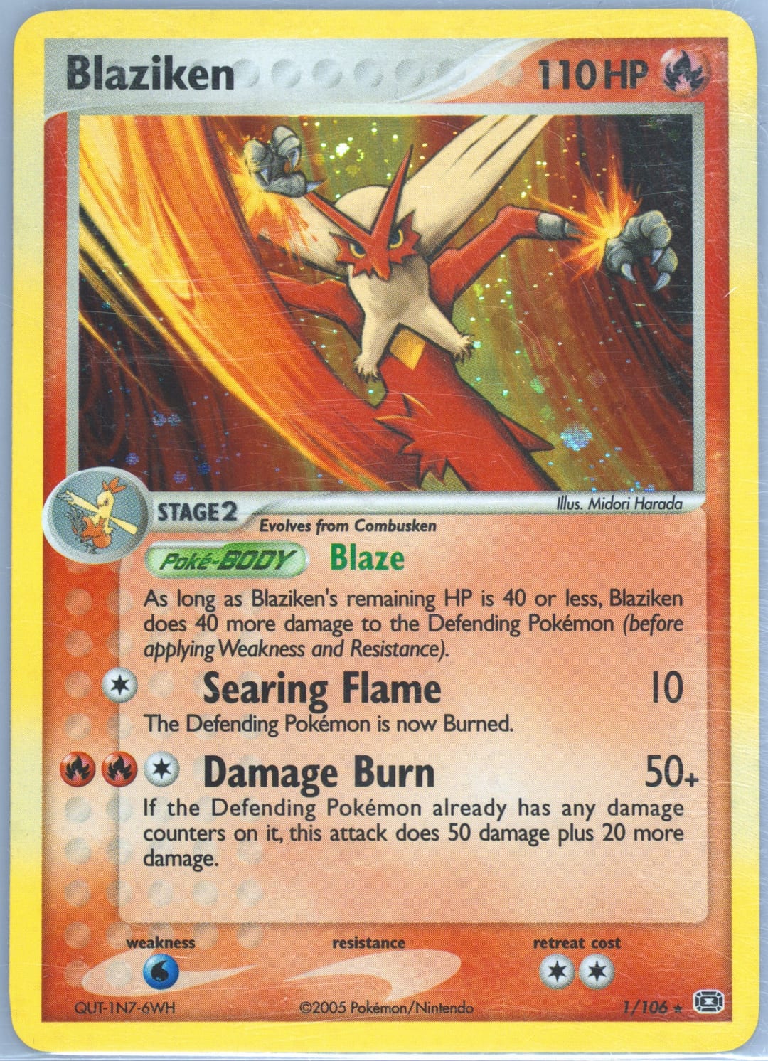 Blaziken #1 Holo, Emerald card photo