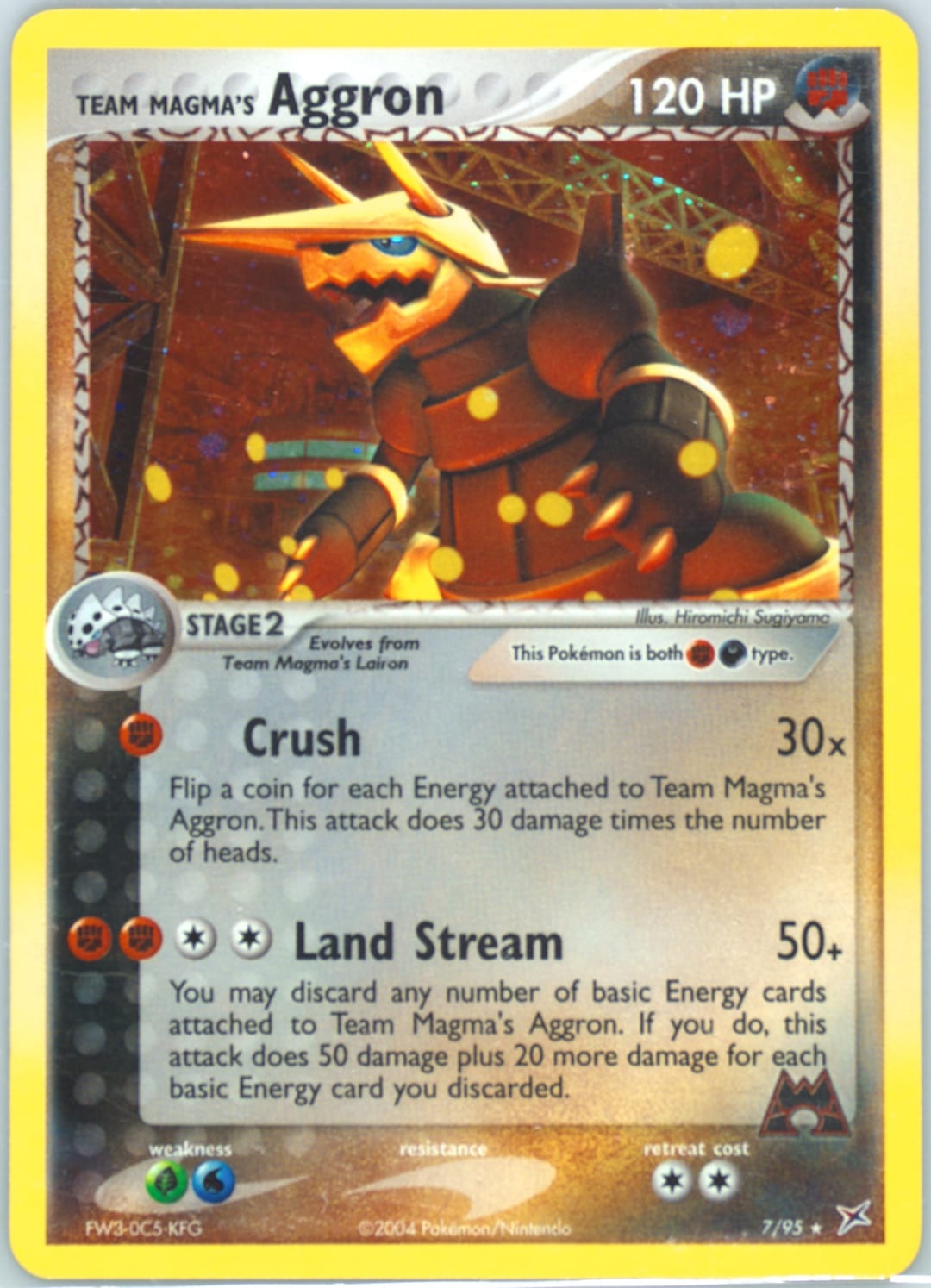 Team Magma's Aggron #7 Holo, Team Magma vs Team Aqua card photo