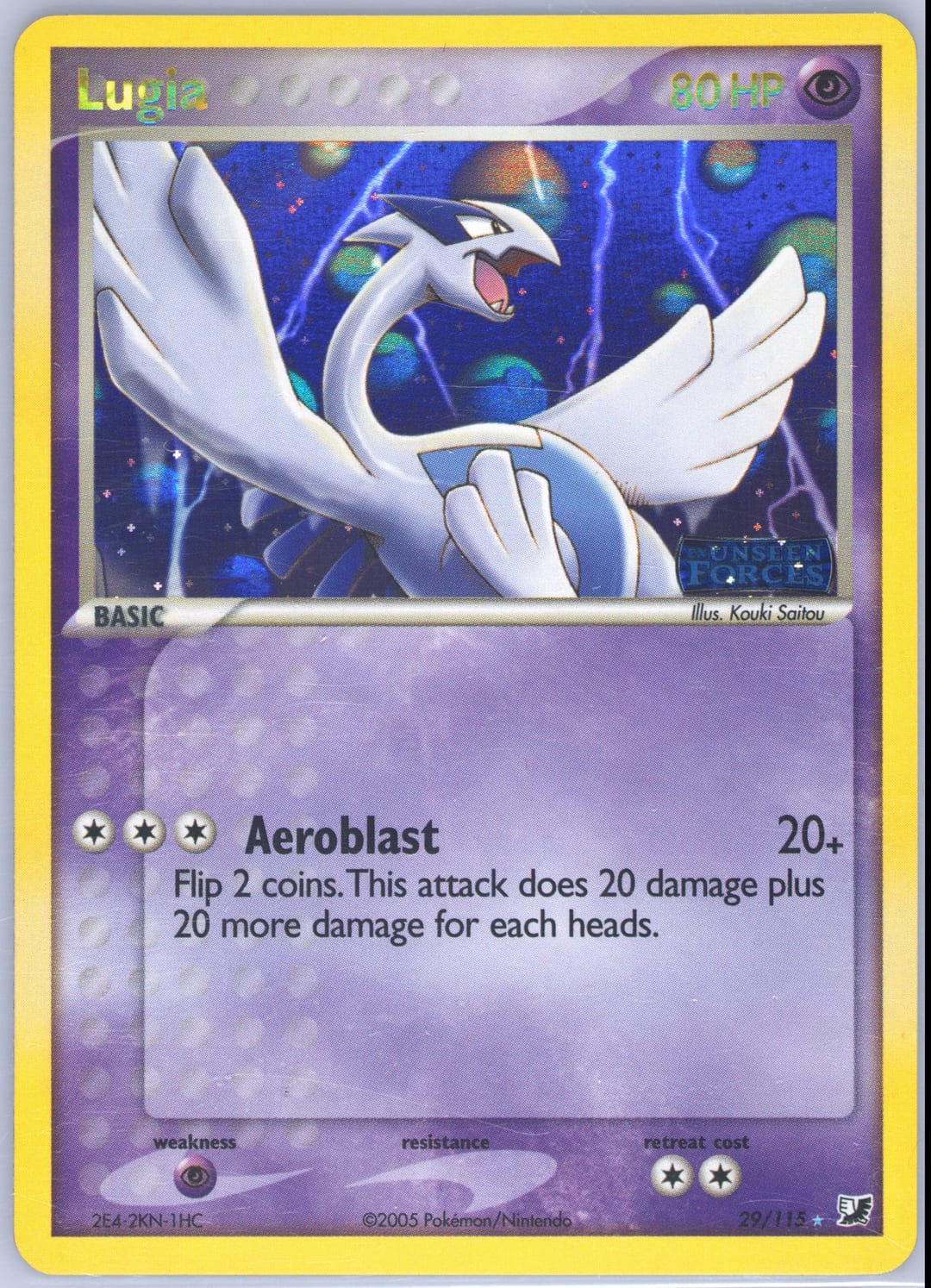 Lugia #29 Reverse Holo, Unseen Forces card photo