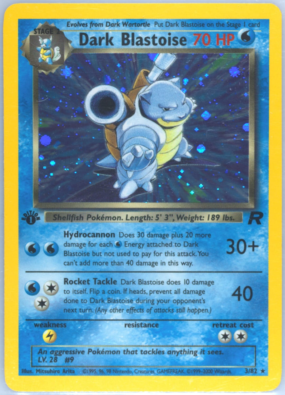 Dark Blastoise #3 1st Edition, Team Rocket card photo