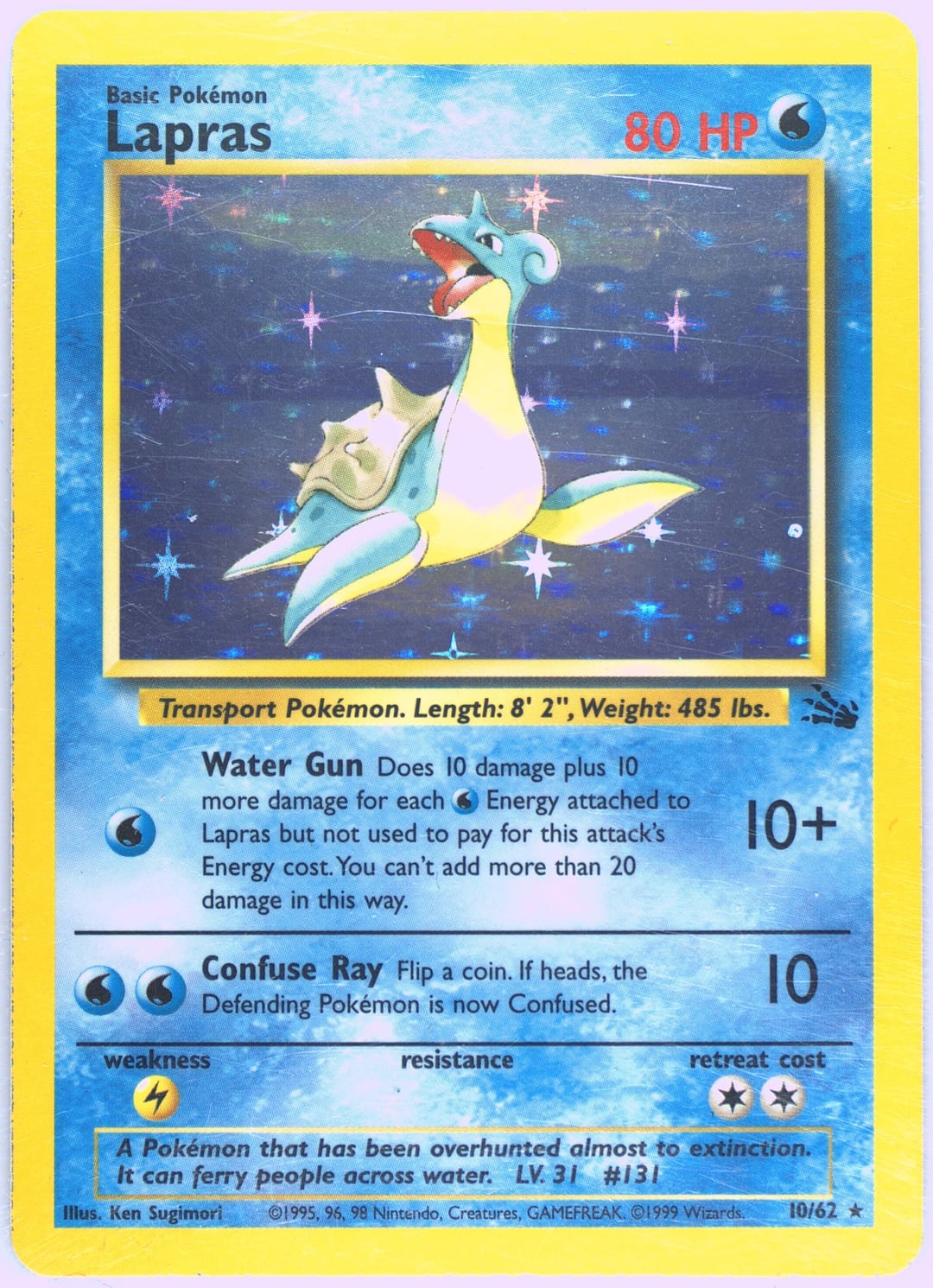 Lapras #10 Holo, Fossil card photo