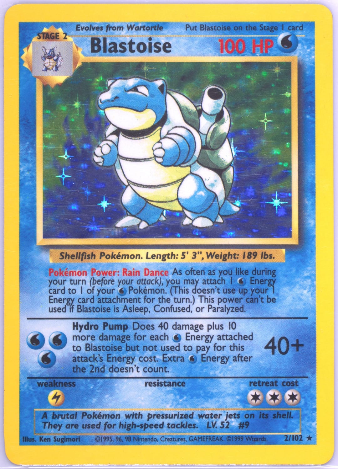 Blastoise #2 Unlimited, Base Set card photo