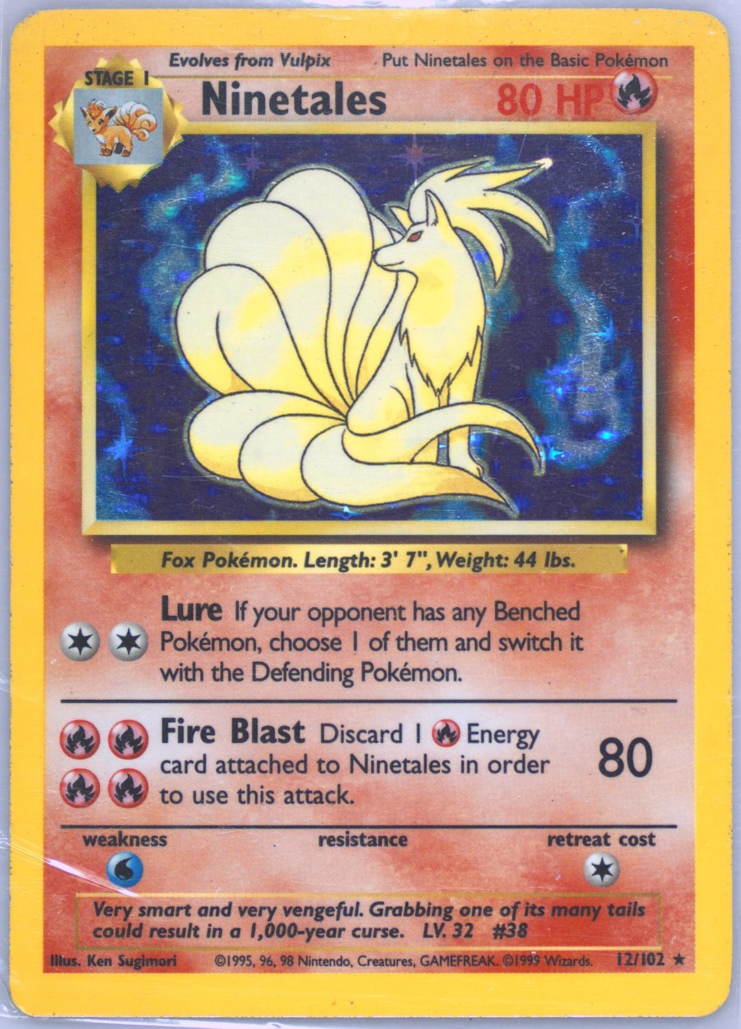 Ninetales #12 Unlimited, Base Set card photo