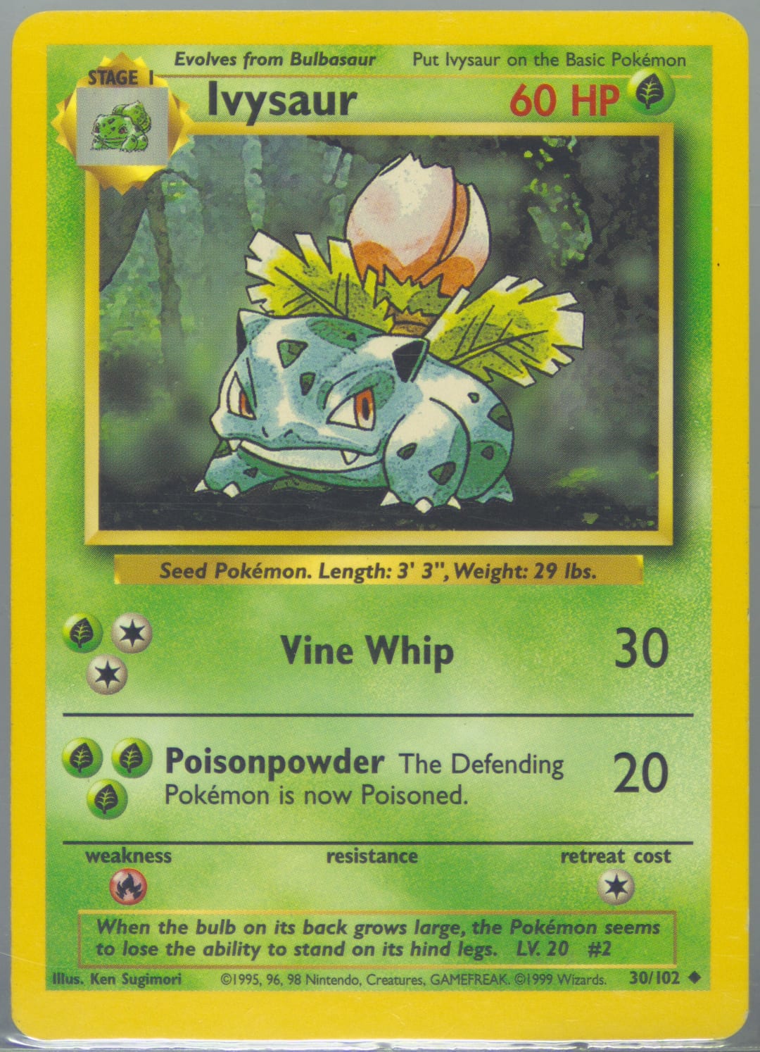 Ivysaur #30 Unlimited, Base Set card photo