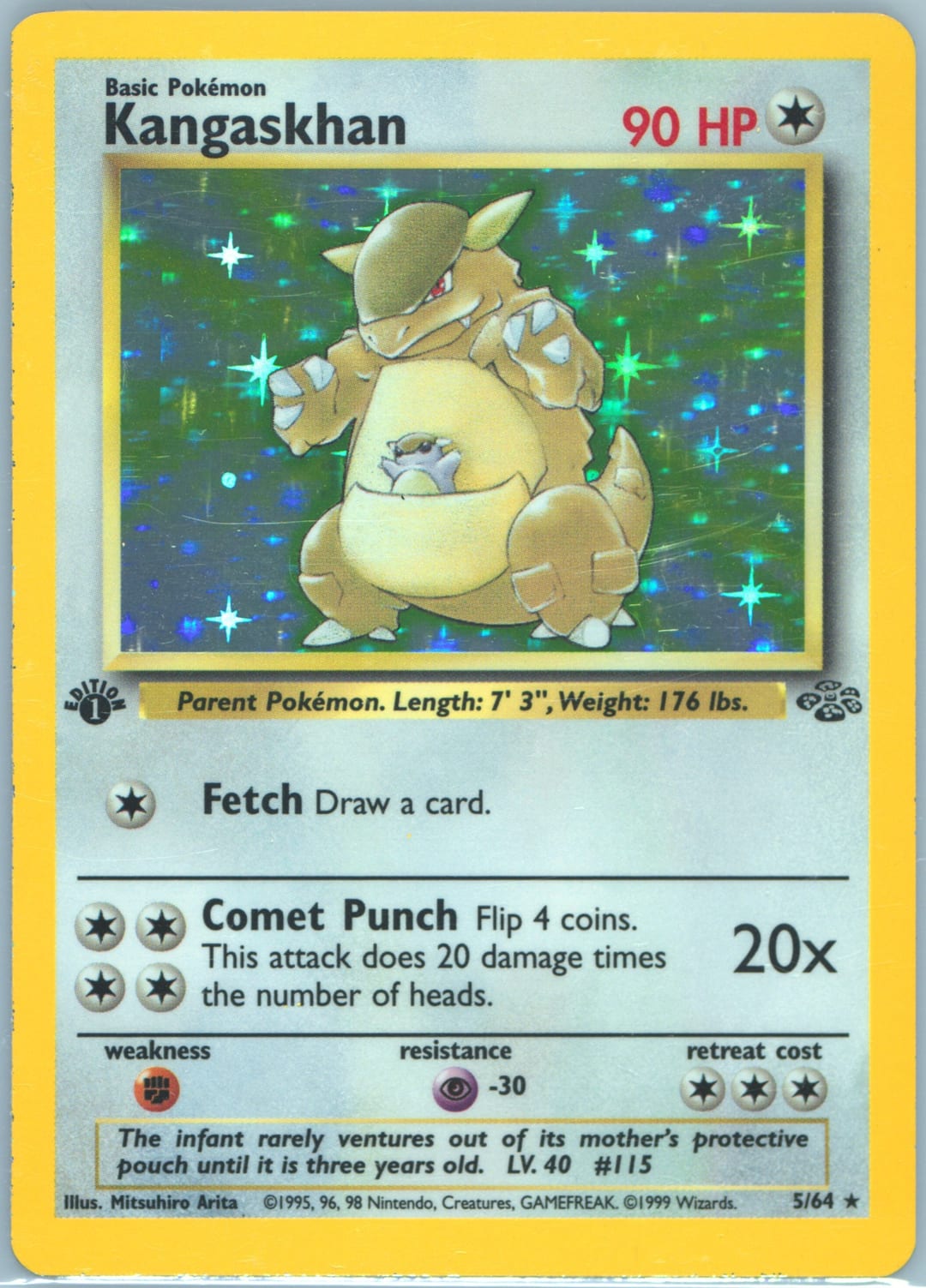 Kangaskhan #5 1st Edition, Jungle card photo