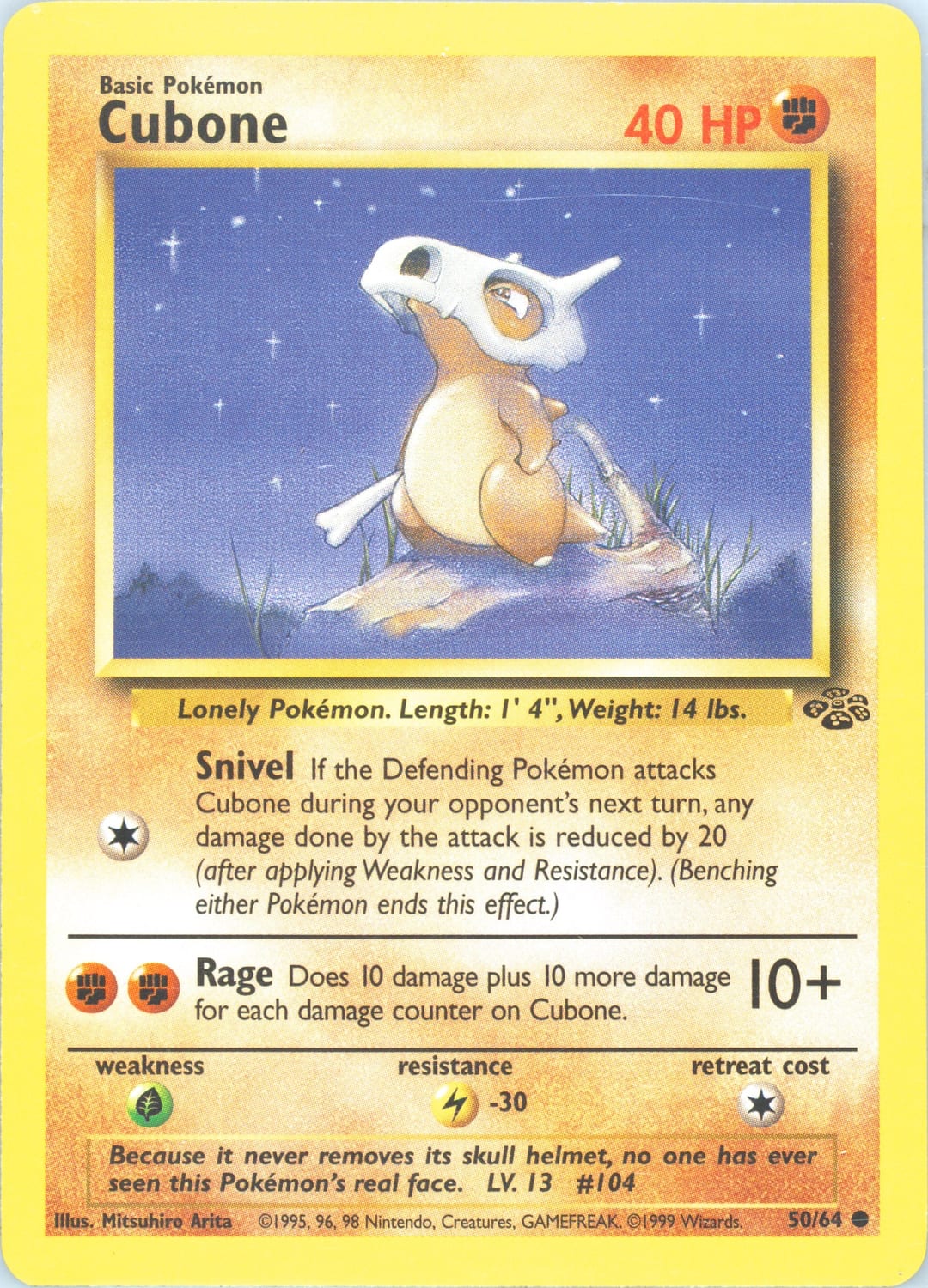 Cubone #50 Normal, Jungle card photo
