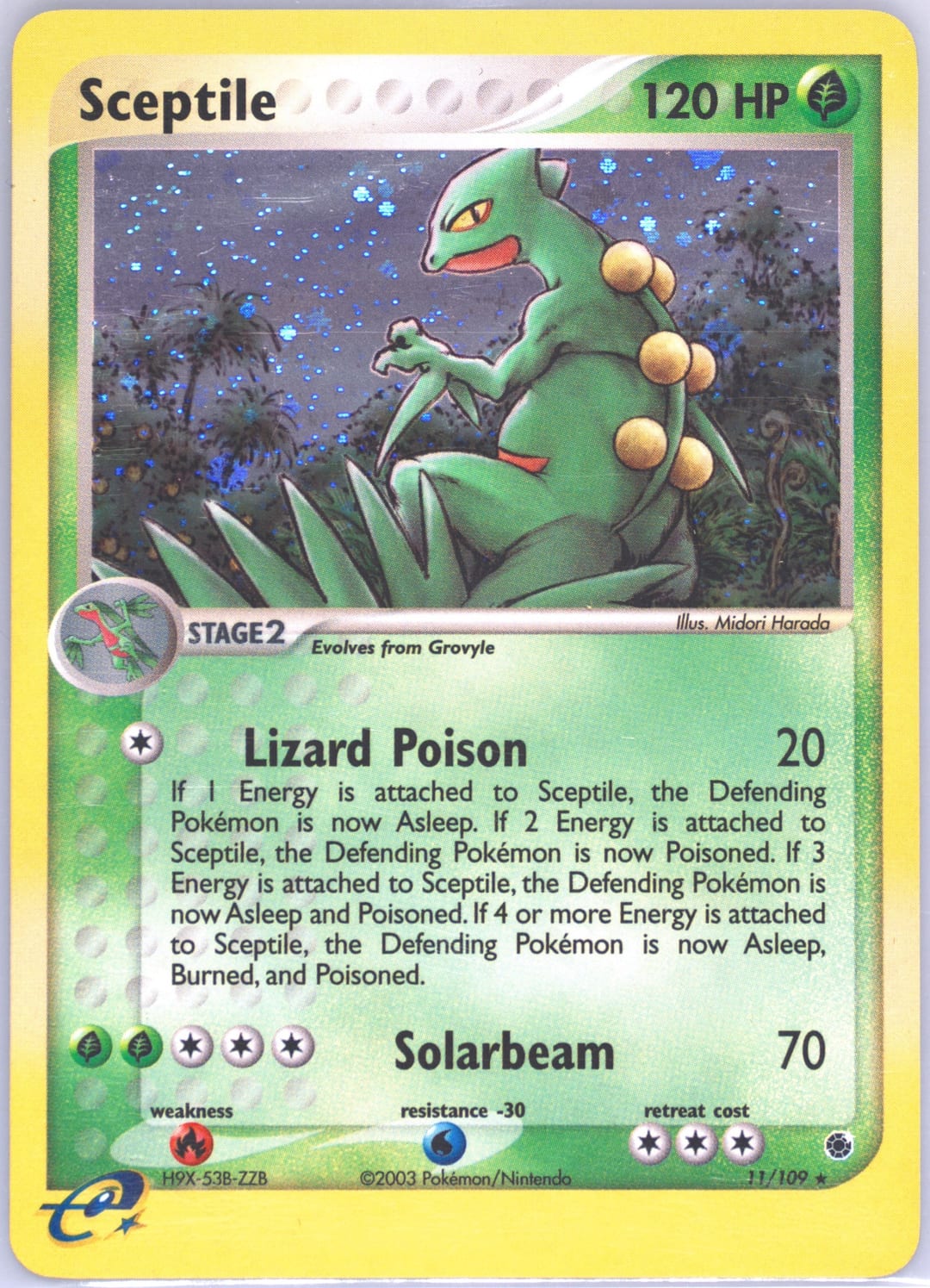 Sceptile #11 Holo, Ruby & Sapphire card photo