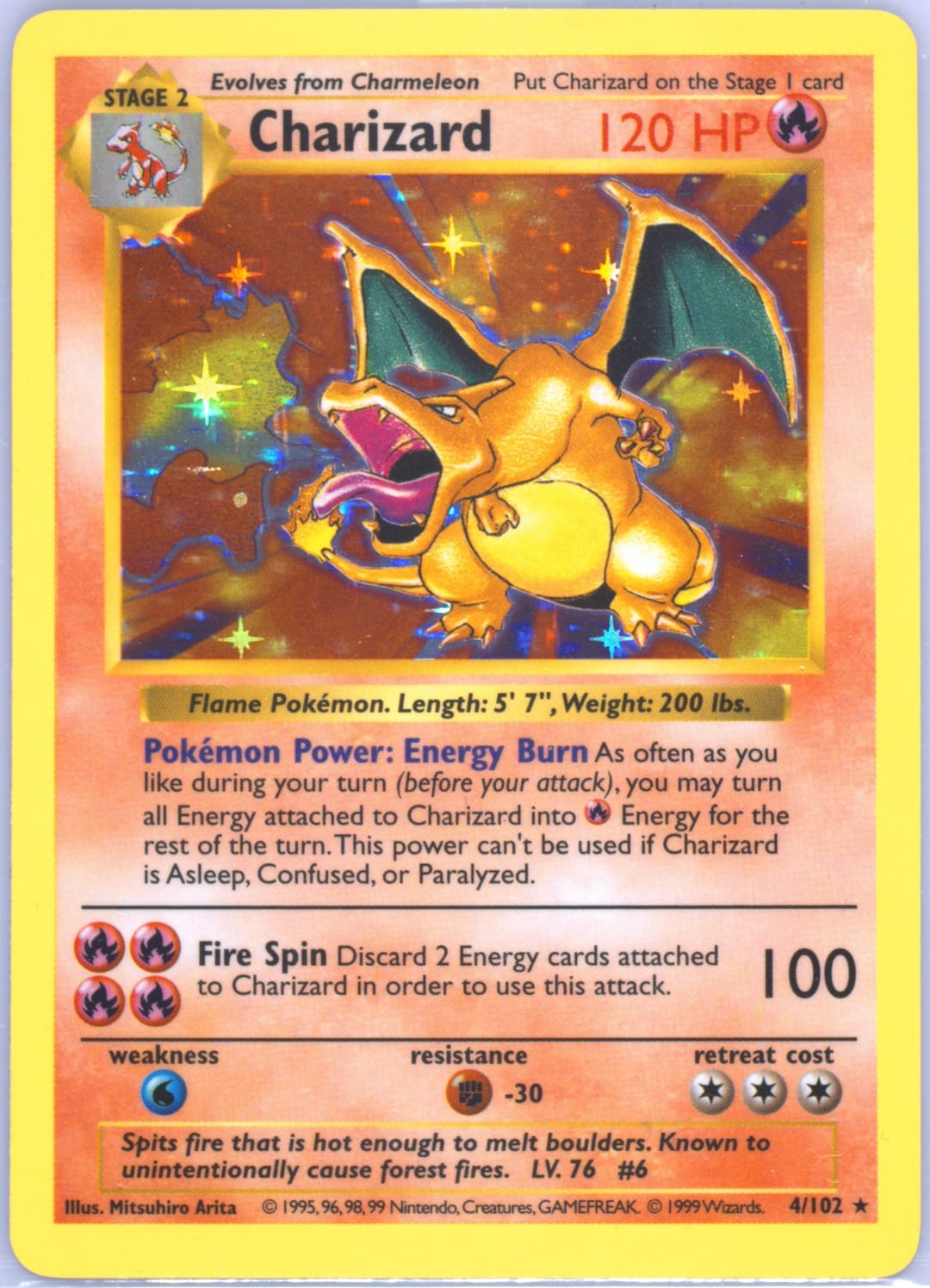 Charizard #4 Shadowless, Base Set card photo