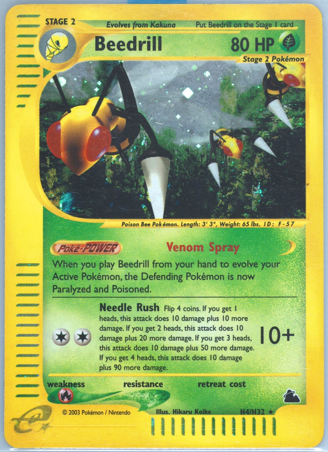 Beedrill #H4 Holo, Skyridge card photo