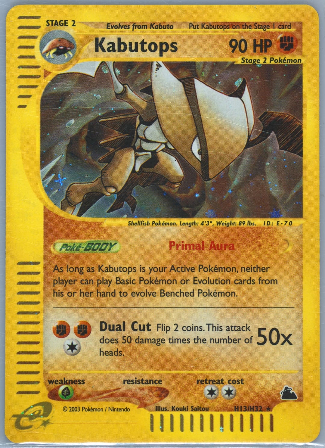 Kabutops #H13 Holo, Skyridge card photo