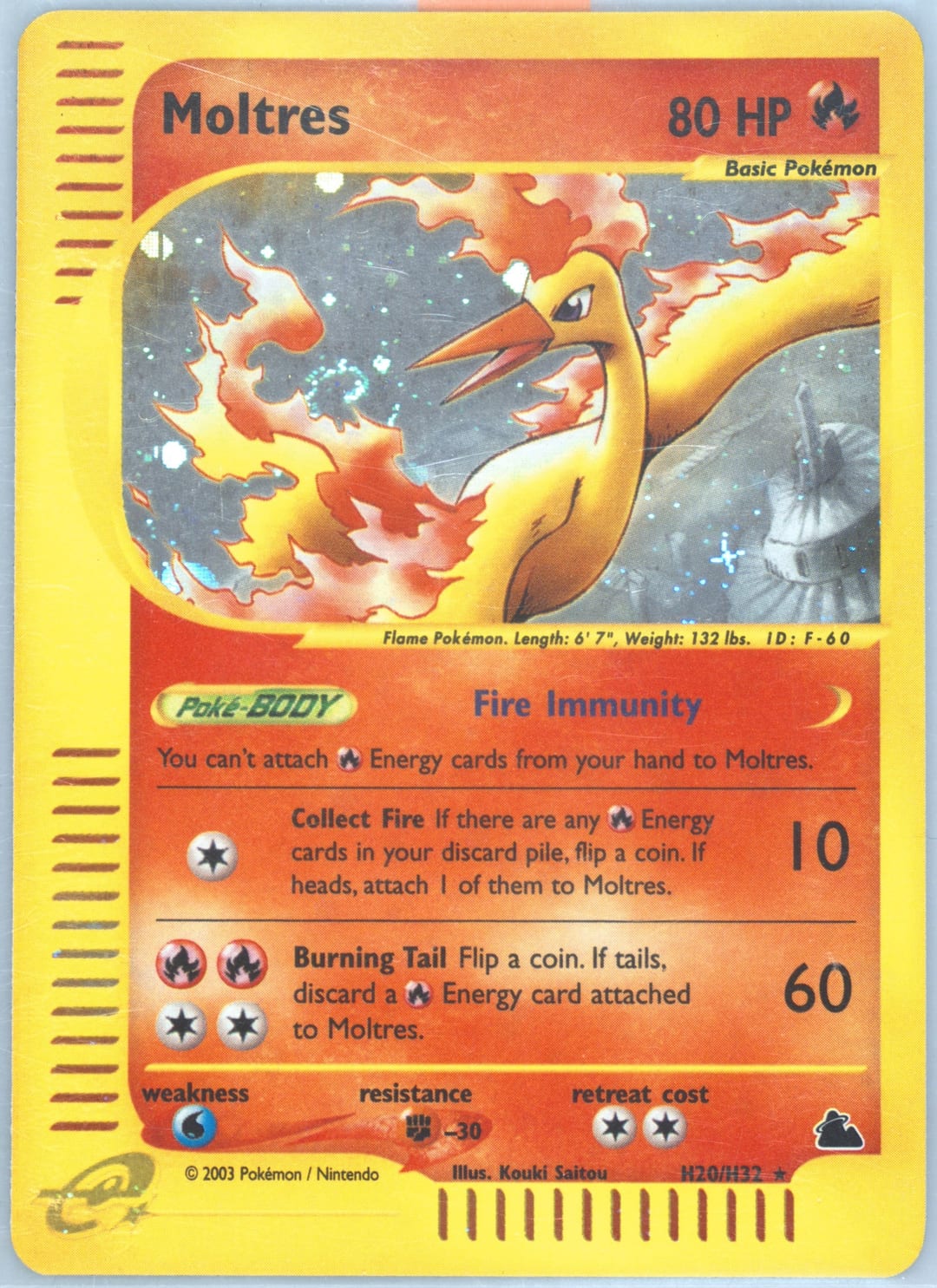 Moltres #H20 Holo, Skyridge card photo