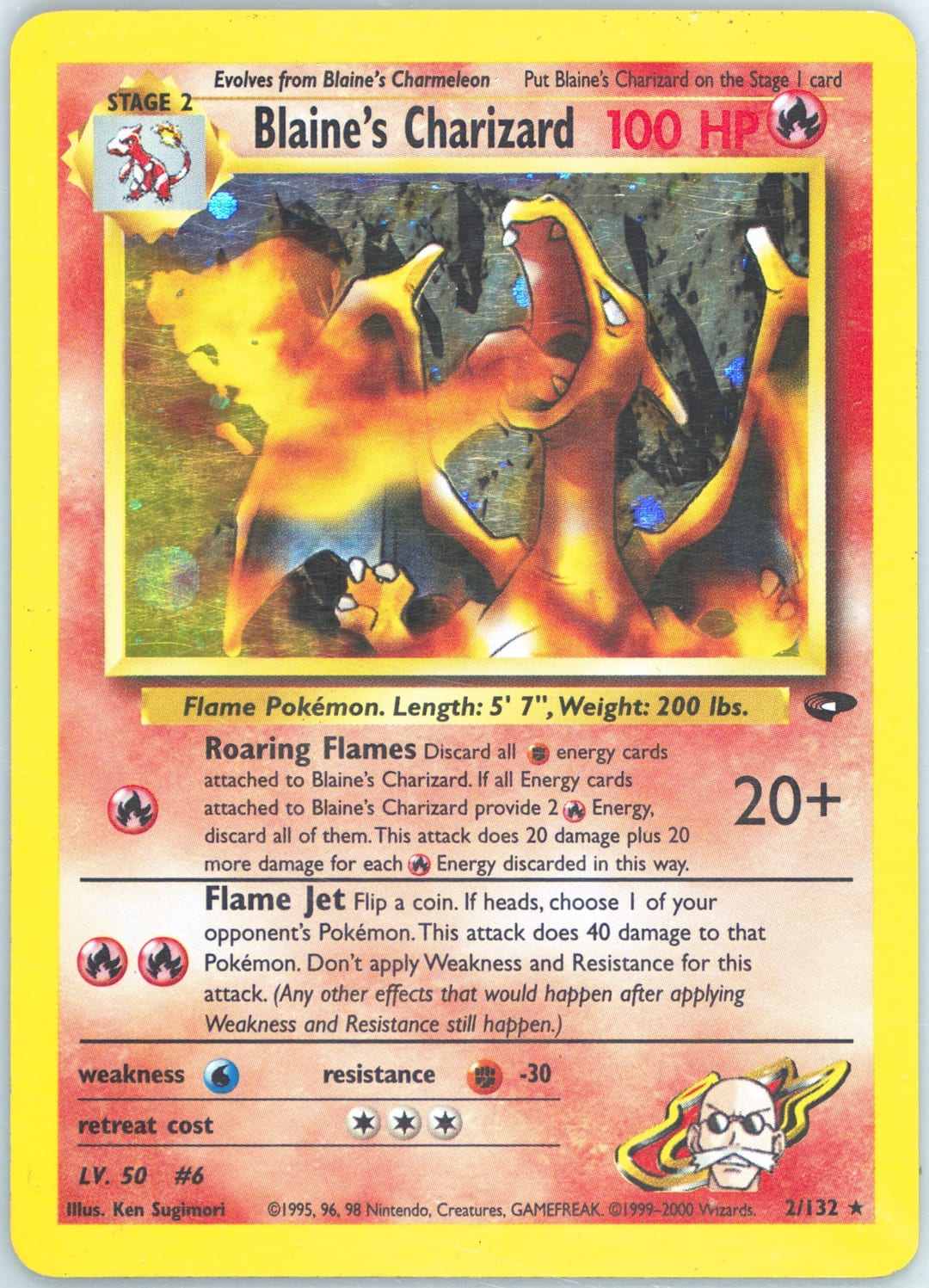 Blaine's Charizard #2 Holo, Gym Challenge card photo