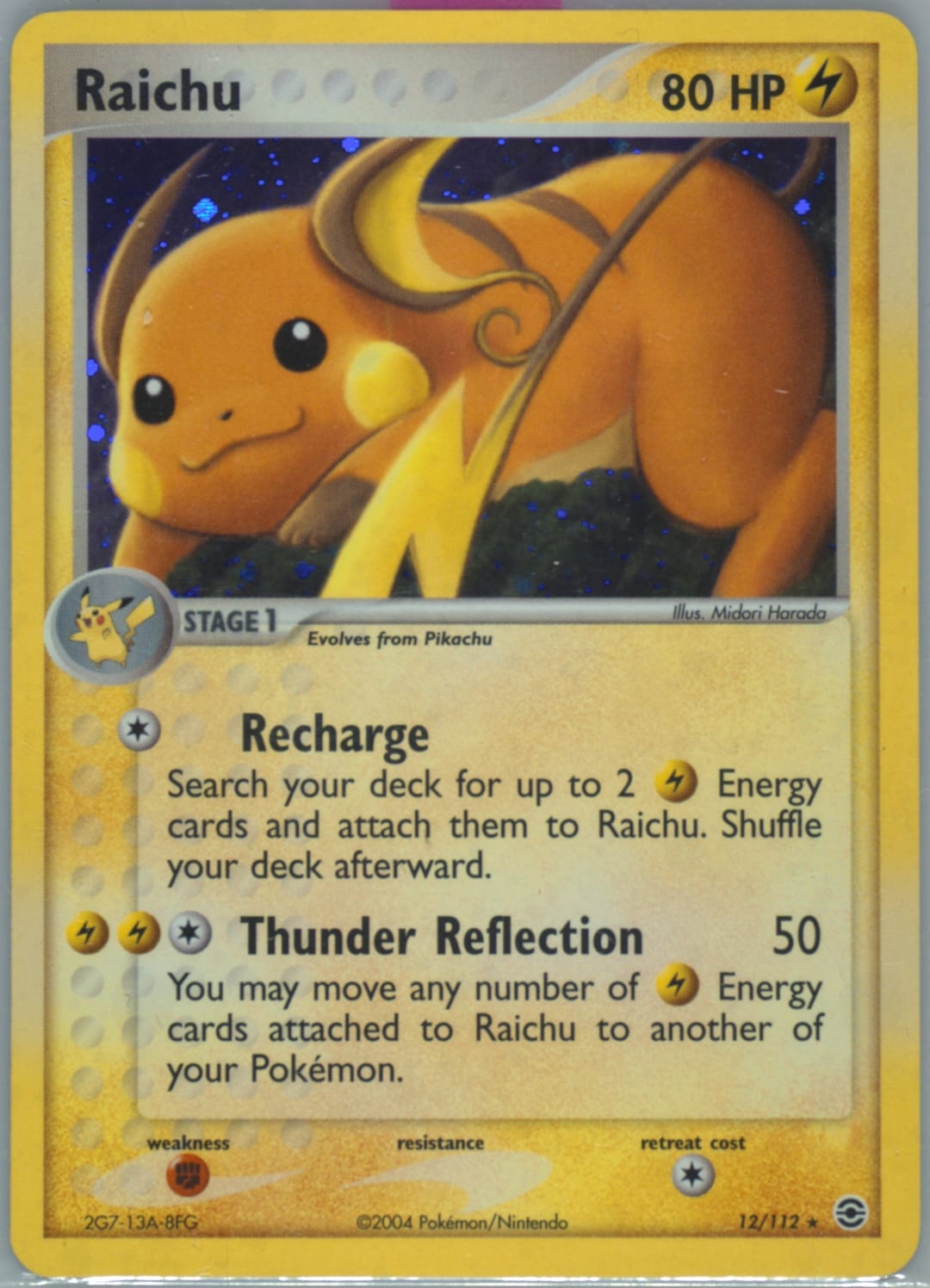 Raichu #12 Holo, FireRed & LeafGreen card photo